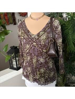 brown floral y2k long sleeve